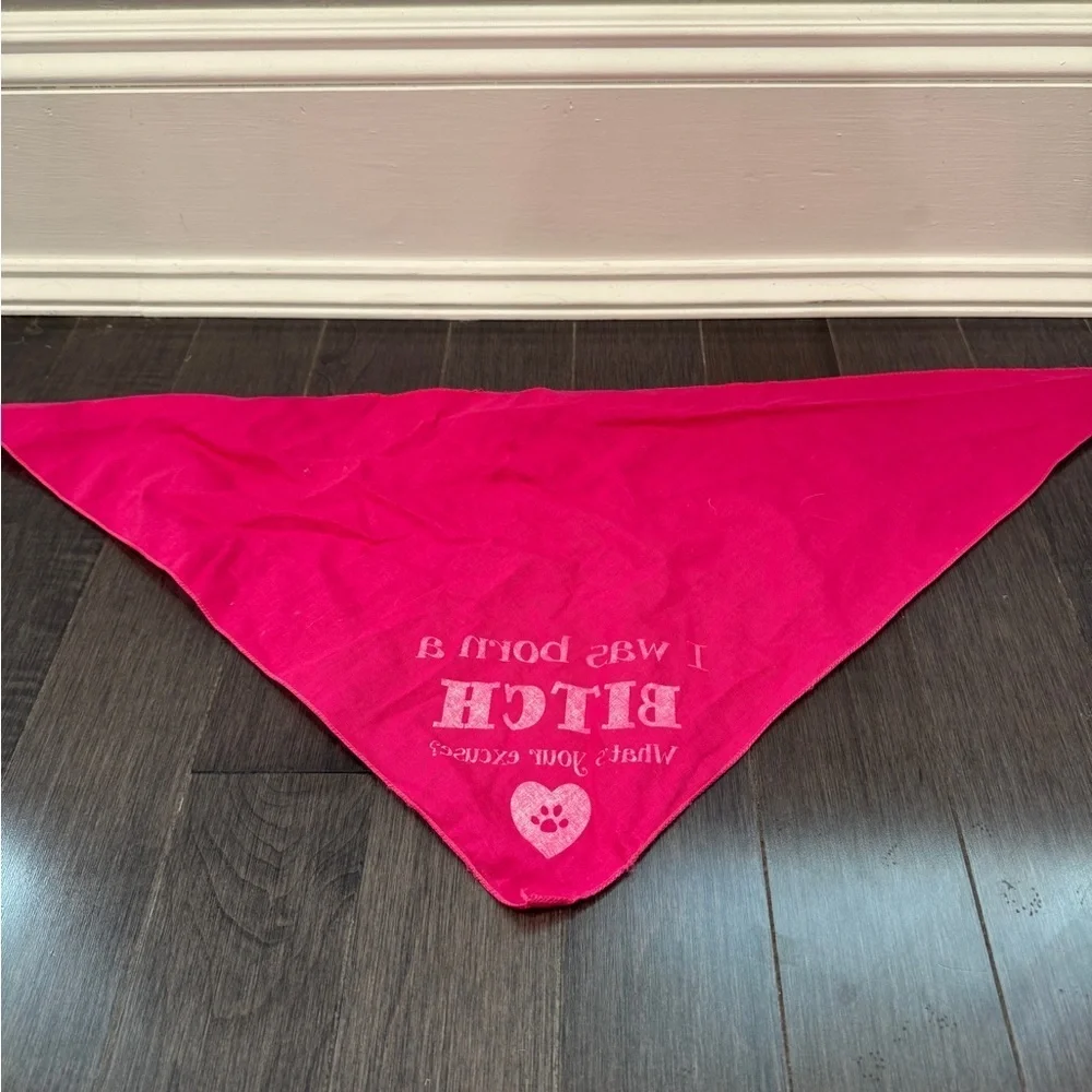 🎉HP🎊 NWOT I Was Born A B*tch What’s Your Excuse Pink & White Dog Pet Bandana